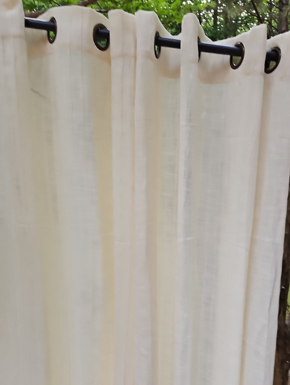 B.SMITH  WITH STYLE  2 Pieces Ivory Linen Look Textured Curtain Each Panel 50X84